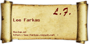 Lee Farkas névjegykártya